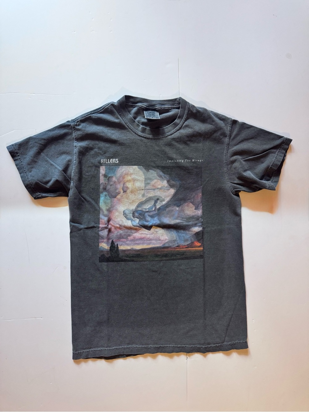 Comfort Colors Killers Imploding The Mirage Tee Sz S in Washed Grey in GUC